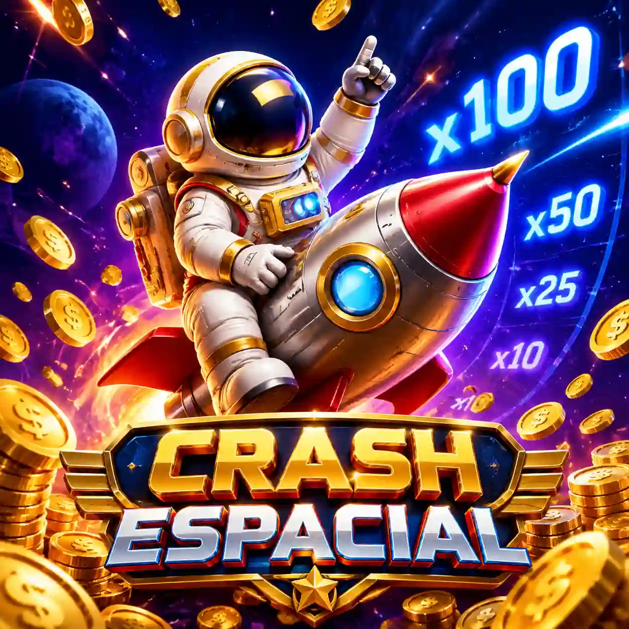Astronauta flutuando no espaço representando jogo crash Spaceman