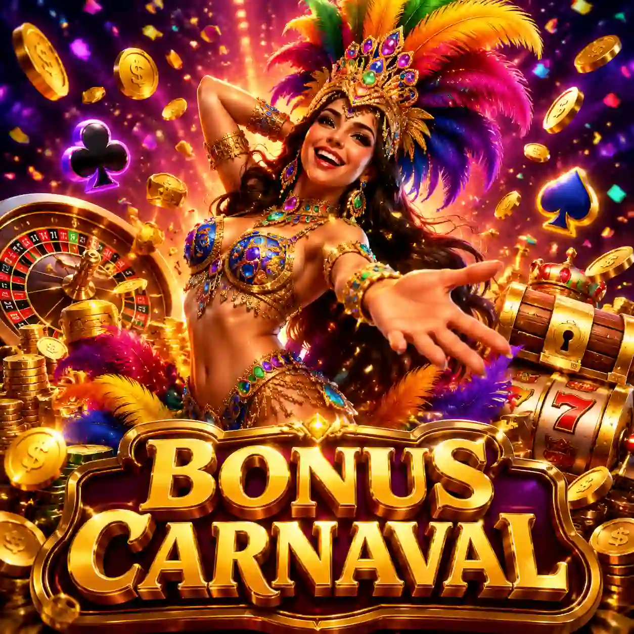 Composição festiva dourada representando conquista de bônus